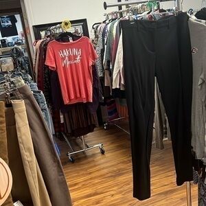 Mario Serrano size small black pants with matte black button